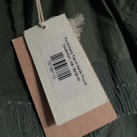 NWT, Elegant Green Ruffled Women's Top - Mirth Pondicherry Top - Picture 7 of 7